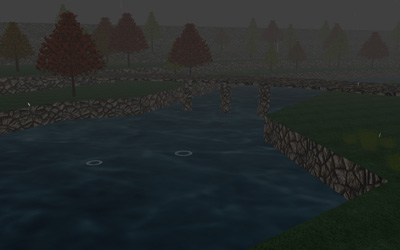 A stone bridge connecting two riverbanks